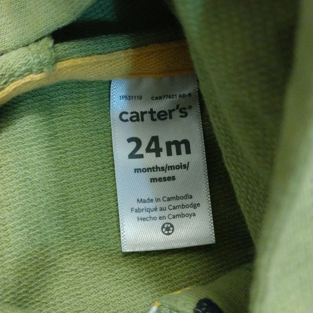 Carter's 24 months Green Floral Hooded Vest